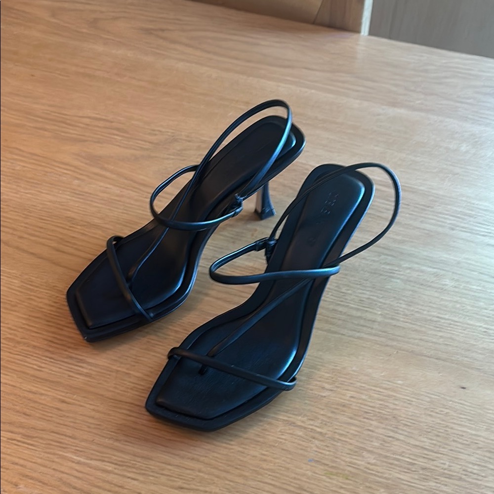 Steve Madden Black Heels with Strappy Design